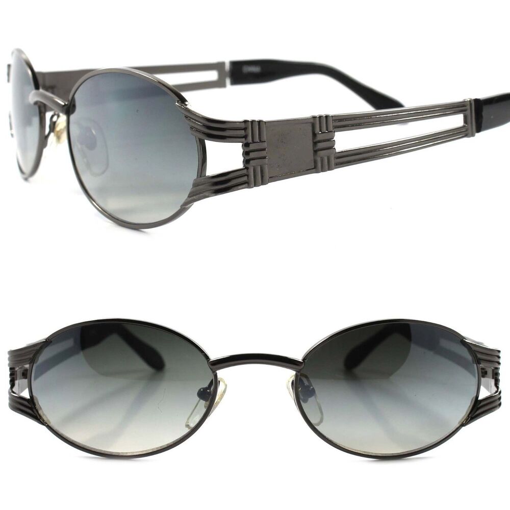 Old stock True Vintage Gunmetal Urban Hip Hop Indie Swag Fashion Oval Sunglasses